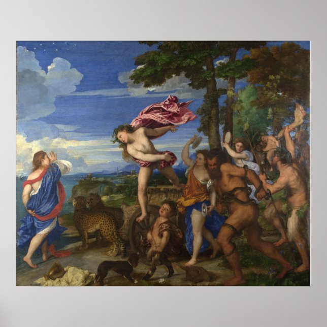 Bacchus e Ariadne por Titian - Poster (Frente)