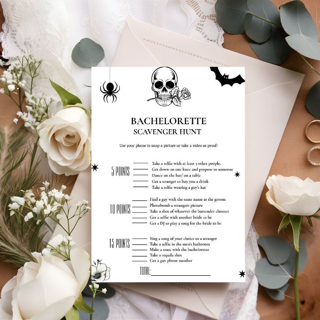 Bachelorette de Halloween Gótica Cartão de caça de (Criador carregado)
