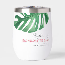 Bachelorette de Monstera Tropical Verde e Rosa