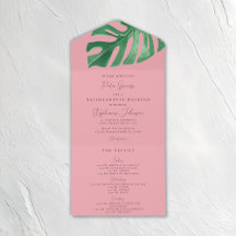 Bachelorette de Monstera Tropical Verde e Rosa