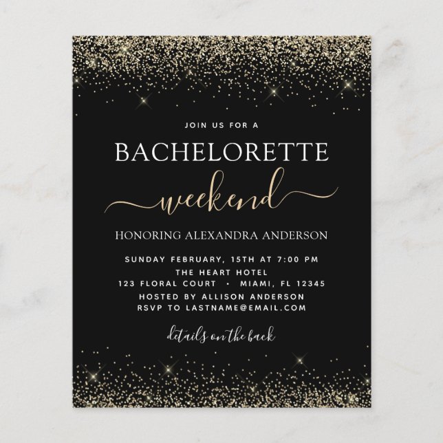 Bachelorette de Orçamento Fim de Semana Dourado Lí (Frente)