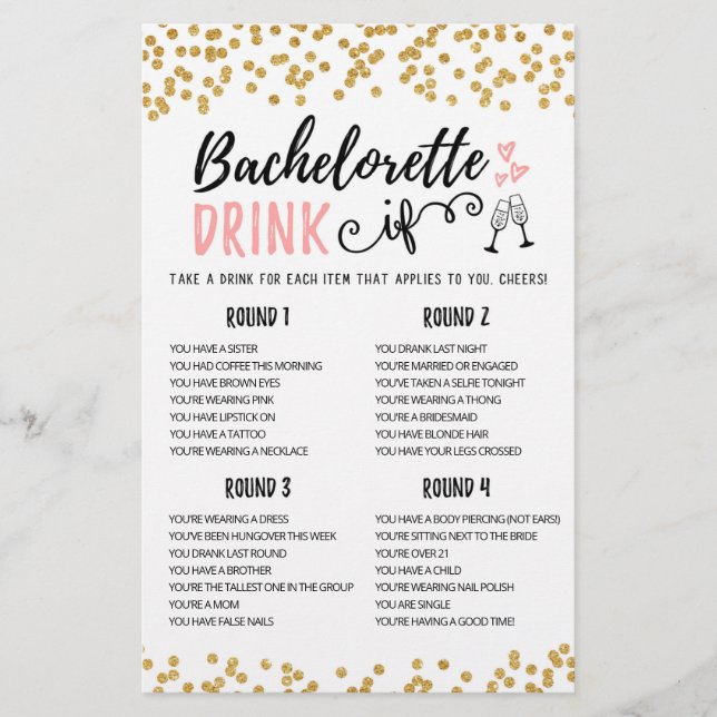 Bachelorette IF personalizado, jogo do Hen Party (Frente)