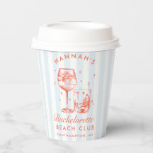 Bachelorette Retro Modern Blue & Red Strips