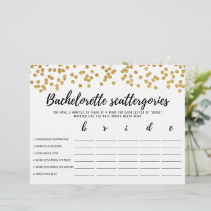 Bachelorette Scattergories editáveis Jogo de noiv