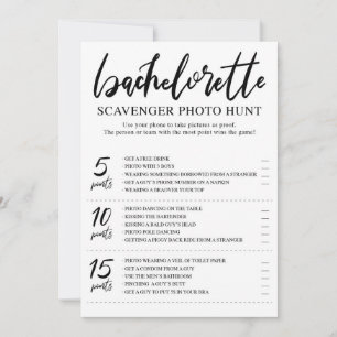 Bachelorette Scavenger - Cartão de caça a fotos