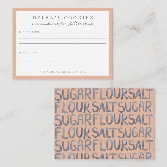 Bacia Infantil de Aniversário | Cartão de Receita  (Frente/Verso)