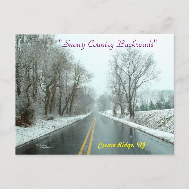 Back-road country de inverno Cartão postal de Nova (Frente)