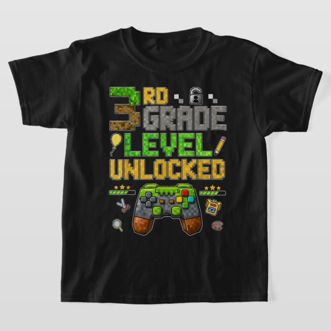 Back to School 3rd Grade Boys Gamer T-Shirt (Postura )