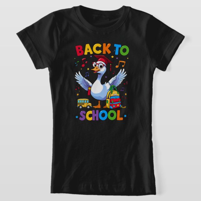 Back to School Goose – Colorful Fun T-Shirt Design (Postura )