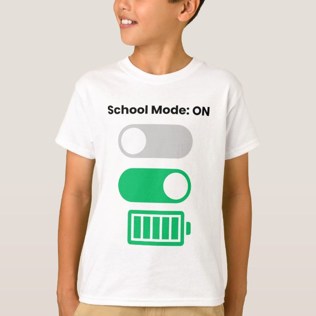  Back to School Mode ON Fun Kids T-Shirt (Frente)