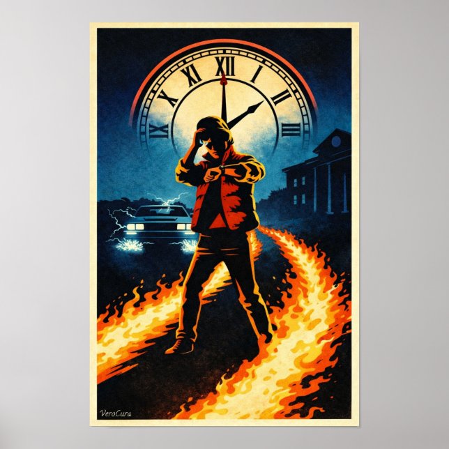 Back to the Future Inspired Retro Movie Poster Art (Frente)