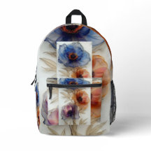 Backpack Floral com Fundo Branco | Na moda Ev