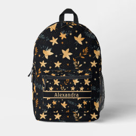 Backpack Preto de Folhagem de outono