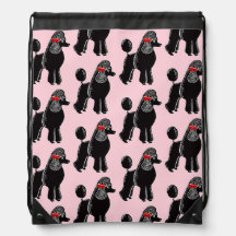 Backpack de Cadeia de Desenho do Padrão de Poodles