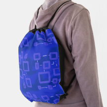 Blue Popcorn Anime Drastring Bag