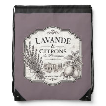 bolsa de cordão de lavanda e limões