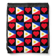 Filipinas Flag Heart Pattern Patriotic Filipino