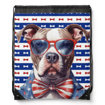 PATRIÓTICO VERMELHO BRANCO AZUL PIT BULL TERRIZ CÃ