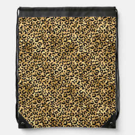 Backpacks Série Leopardo Azul e Dourado Design 2
