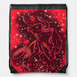 Backpacks Touro De Corda-De-Desenho Vermelho Correndo À Noit