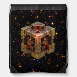 Backpacks Um Cubo Fractal Metálico Com Explosões de Estrelas