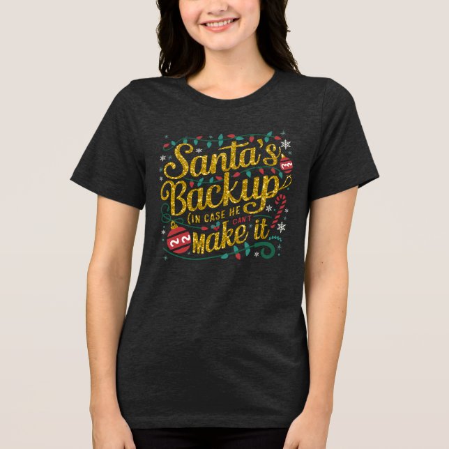 Backup de papais noeis | Camisetas de Natal da Fam (Frente)