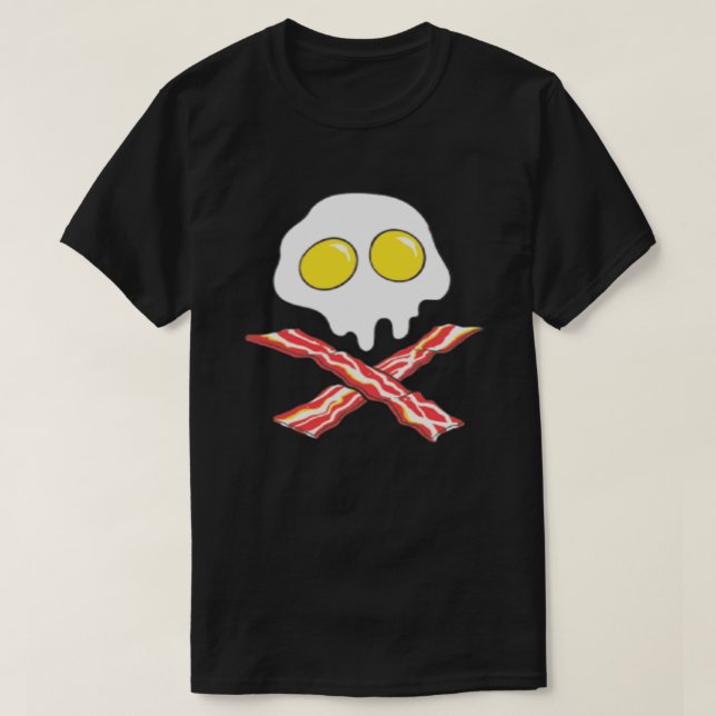 BACON AND EGGS COOL SKULL BONES SPOOF T-Shirt (Frente do Design)