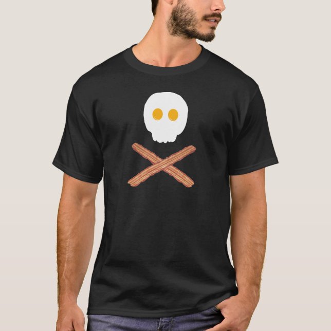 Bacon e ovos crânio e t-shirt dos crossbones (Frente)