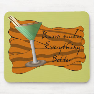 Bacon engraçado Martini Mousepad
