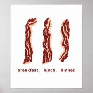Bacon para café da manhã, almoço e Poster de Janto