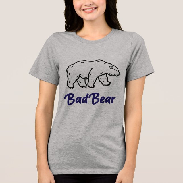 Bad Bear T-Shirt – Funny Attitude Polar Bear Graph (Frente)