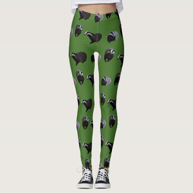 Badger Frenzy Leggings (Verde) (Frente)