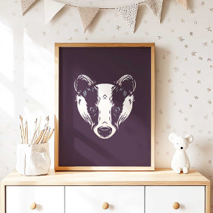 Badger   Muro de muro de Badger Forest Impressão