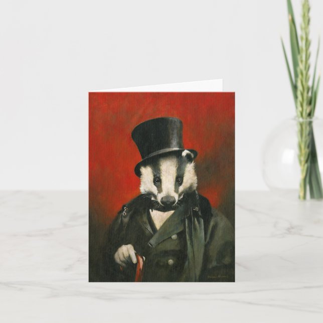 Badger Vitoriano No Cartão De Saudações Do Top Hat (Frente)