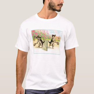 Badminton Kittens Vintage Art T-Shirt