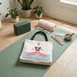 Bag de Tote de Grama de Ilustração do Namaste