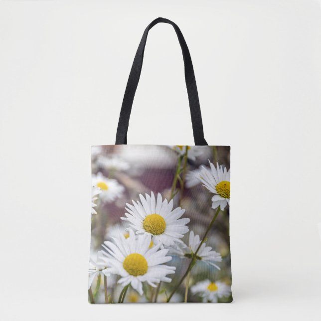 Bag de Tote de margaridas brancas (Frente)