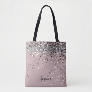 Bag de Tote de Nome da Girly Monograma da rosa cla
