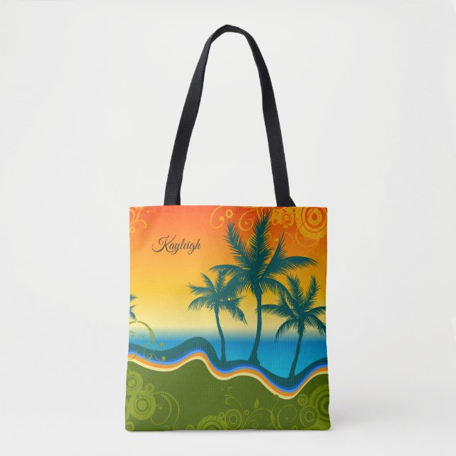 Bag de Tote de Praia Tropical (Frente)