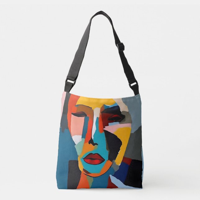 Bag de Tote de Retrato Colorido Abstrato (Frente)