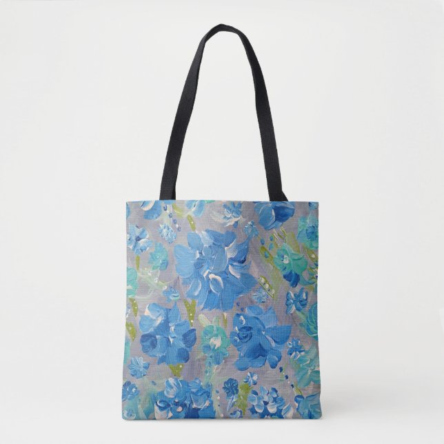Bag Floral Tote de Celebração Azul (Frente)