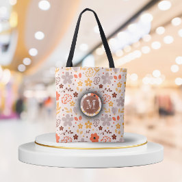Bag Floral Tote do Monograma Personalizado - Nome 