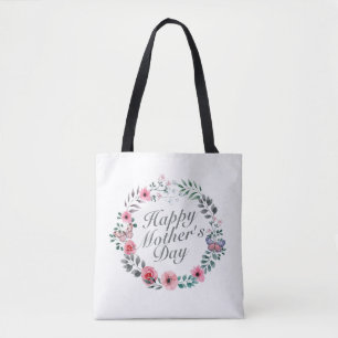 Bag Floral Wreath Tote do Dia de as mães Elegante 