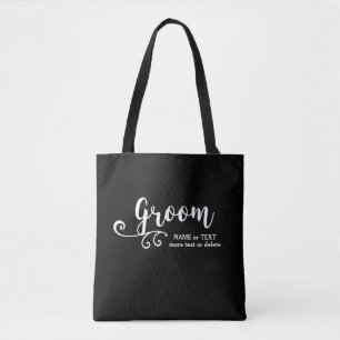 Bag Tote do Groom Script Moderno Preto legal