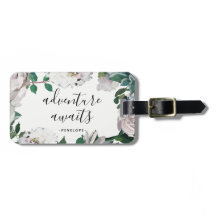 A Aventura Floral bonito Aguarda A Etiqueta De Bag