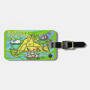 Bagagem Cartão postal antigo de Martha"s Vineyard etiqueta