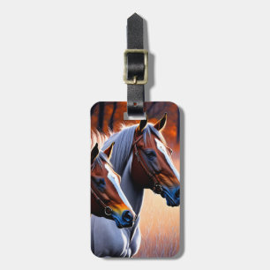 Bagagem Cavalos Brumby Brancos Marrons, Etiqueta de Bagage