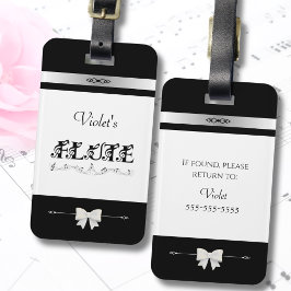 Bagagem Chic Flutista Etiqueta de Identificação de Estojo
