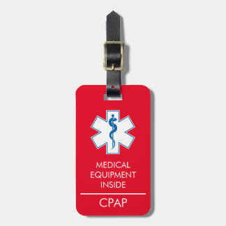 Bagagem CPAP ou Carregar de Alerta Médico na Etiqueta de B