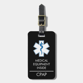 Bagagem CPAP ou Carregar de Alerta Médico na Etiqueta de B